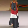 AliExpress Nuevo Vestido Estampado Vintage para Mujer Cuello en V Sin Mangas Bolsillo Vestido de Verano 9333