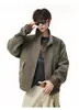Jaqueta de Roupa PU Estilo Retrô Americano Masculina Outono Inverno Nova Marca Tendência Casual Solta Moda Jaqueta de Motociclista Roupa Masculina