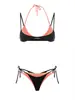Moda praia feminina de verão sexy estilo europeu e americano, conjunto de biquíni com amarração no pescoço e múltiplas opções de estilo e designs únicos
