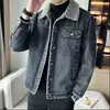 Chaqueta de Mezclilla con Forro Polar para Otoño e Invierno para Hombre, Nueva Moda, Versátil, Atractiva, Engrosada, Cálida, para Adultos Mayores, Informal, de Trabajo