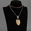 Collar con Colgante de Cabeza de León con Corona Incrustada de Diamantes Europeos y Americanos Explosiones Transfronterizas Joyería Hip-hop HIPHOP Joyería de Acero de Titanio Tendencia