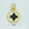 Ventas Directas de Fábrica, Al por Mayor en Stock, Collar Colgante Microincrustado de Cobre, Flor de Trébol de Cuatro Hojas Accesorios de Colgante Individual para Joyería DIY