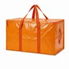 Bolsa de embalaje móvil de material PP, bolsa de almacenamiento plegable para ropa y equipaje, bolsa de almacenamiento cúbica moderna y simple