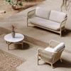 Mueble de Sofá de Madera Maciza Nórdica para Exterior, Ratán, Anti-Corrosión, Impermeable, Protección Solar, Modelo de Patio, Combinación de Muebles de Teca