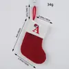 Meias de Natal Clássicas de Lã com Letra 26 Meias de Natal Tricotadas Decoração Festiva de Pingente de Natal
