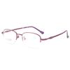 Danyang Gafas al por Mayor Ultraligeras Elegantes de Media Montura con Memoria de Titanio Montura de Gafas Metálica para Mujer con Lente Plana Óptica 21022