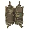 Bolsa tática para carregador MOLLE em nylon 1000D em estoque transfronteiriço, equipamento tático para atividades ao ar livre, bolsa dupla para carregador de 9mm