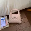 Bolsa de Lona Plateada Bordada con Diamantes para Mujer 2025 Nueva Moda Tendencia Versátil Cadena Bolso Cruzado Bolso de Mano Pequeño de Verano