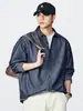 Roupas Masculinas Fengshe / Nova Camisa de Manga Longa da Primavera Masculina com Gola Reversível Camisa de Trabalho Jaqueta Jeans Vintage