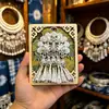 Imán de Refrigerador Cultural y Creativo de la Aldea Miao Qianhu de Guizhou, Corona Miao, Imán de Refrigerador Teñido con Índigo para Tocados Miao, Refrigerador con Bordado Miao