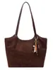 Bolsa Tote de Gran Capacidad para Mujer 2026 Nuevo Retro Terciopelo de Ciervo Cuero Bolso de Oficina Moda Casual Hombro Único Axila Bolsa Grande