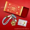 Peça Única Drop-Shipping Ouro Puro 999 Flor Forma Flor Dinheiro Pingente Flor Forma Chaveiro Celular Bolsa Charme Lembrança Presente