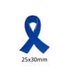 Insignia Metálica Rosa y Azul con Cinta de Lazo, Pegatina para Teléfono, Broche de Concienciación sobre el Cáncer de Mama, Regalo de Caridad en Stock