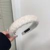 Aro para el Cabello de Pelo de Cordero Color Maillard Otoño e Invierno Peluche Alto Cráneo Diadema de Ala Ancha Pasador de Pelo Prensado Nuevo Estilo 2025
