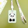 Portatarjetas de Estudiante de Plástico de Dibujos Animados con Cordón, Portatarjetas de Identificación para el Trabajo, Portatarjetas de Panda para Niños y Niñas, Portatarjetas de Acceso con Cubierta Deslizante