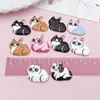 Colgante de aleación de gato acostado de dibujos animados con goteo de aceite, Amuleto de gato lindo multicolor, Accesorios para pulseras, collares, joyería DIY