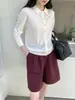 Camisa básica de malha fina 100% lã com gola para mulheres, lavável à máquina, cardigã de malha 100% lã para outono e inverno, top versátil para mulheres