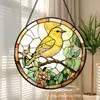 Pássaro Pintassilgo Vidro Colorido Pingente Ornamento de Vidro para Pendurar em Casa Decoração de Janela Jardim Pegador de Sol
