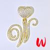Nuevo aleación hipster 26 letras inglesas diamante colgante de amor diseño original cadena cubana estilo hip hop transfronterizo