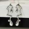 Pendientes de moda estilo europeo y americano, temperamento Joker, gota de agua irregular líquida, símbolo musical, pendientes geométricos simples