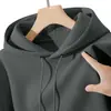 Moletom com Capuz de Veludo Plus Size Outono Inverno Masculino Estilo Coreano Solto Casual Tendência Versátil Cor Sólida Simples