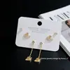 SLBABY exquisitos aretes pequeños con incrustaciones de diamantes, tres pares, aguja de plata s925, elegantes, simples, aretes múltiples