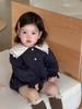 Macacão para Meninas 2026 Outono Novo Estilo Roupa Outono Infantil Estilo Coreano Macacão de Bebê com Gola