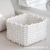 Caja de Almacenamiento Tejida a Mano de Algodón y Lino Organizador de Escritorio de Cocina para Control Remoto y Artículos Varios Cesta de Almacenamiento de Cosméticos Lista para Usar