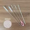Escova de Limpeza para Canudo de Aço Inoxidável Bico de Mamadeira Limpador de Tubo de Ensaio Copo Escova de Cerdas Cabeça Espiral Fio de Aço para Copo de Água
