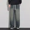 Otoño e Invierno 2026 Jeans Americanos Pantalones de Hombre Moda de Calle Marca de Moda Pantalones de Pierna Ancha para Niños Pantalones Rectos Casuales Sueltos