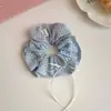 Goma para el pelo con lazo de trigo tejido, Diadema de pañuelo cuadrado, Goma para el pelo estilo moño, Estilo Bosque, Como Hada de Ballet, Sensación de Alta Gama, Goma grande para el pelo
