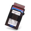 Bolsa de Almacenamiento para Tarjetas Bancarias Rfid Antirrobo Expulsión Automática de Tarjetas Caja de Tarjetas de Metal Separación Magnética Dos en Uno Bolsa de Tarjetas de Cuero Crazy Horse