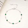 Pulsera de Plata de Ley S925 Chapada en Oro de 14K con Circonita Esmeralda para Mujer, Joyería Versátil Sencilla y Exquisita de Nicho, Venta al por Mayor desde Fabricante