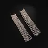 Cadena de garra de pedrería nueva transfronteriza pendientes largos con borla pendientes elegantes para actuación en escenario nupcial venta al por mayor de fábrica E760