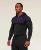 Camiseta Térmica de Manga Larga con Capucha para Hombre Gymshark Fitness Onyx5.0 Tiburón Musculoso Onyx Camiseta de Alta Elasticidad