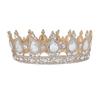 Corona Redonda Barroca Retro de Estilo Europeo Color Clásico Show Corona de Reina Boda Novia Vestido de Novia Joyería para la Cabeza