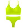 Conjunto de sujetador deportivo tipo tanga 668 para mujer, estilo europeo y americano, sin costuras, con espalda en U grande, con hilo y cinturón ajustable, sin tirantes ni espalda.
