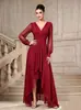 Vestido de noche para mujer, de gasa, cuello en V, cintura ajustada, manga larga, estilo transfronterizo europeo y americano, 2026