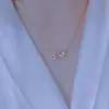 520 Collar para Mujer Acero de Titanio Colgante Inteligente de Diamante Cadena para Clavícula Simple Elegante Estilo Celebridad de Internet TikTok Mismo Estilo Regalo de Expresión