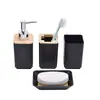 Bandeja de Juego de Baño de Plástico Juego de Artículos de Tocador de Baño Portacepillos de Dientes Lavabo de Baño Adornos de Hotel Juego de Cuatro Piezas