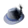 Sombrero Alemán Oktoberfest Munich Cerveza Personalizado por el Fabricante Sombrero de Jazz para Actuación de Festival Sombrero de Pluma Real Sombrero de Fieltro