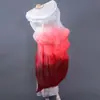 Leque de Dança Longo Espesso de Seda com Gradiente Estendido Dupla Face de Branco a Vinho Estilo Chinês Dança Folclórica Dança Clássica Dança de Salão