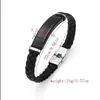 Pulseira Masculina de Couro Trançado de Nova Tendência High-End Transfronteiriça Simples de Aço Titânio Pulseira de Aço Inoxidável Joias Atacado
