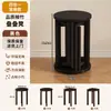 2026 Taburete Apilable de Bambú Taburete Redondo Apilable para Hogar Sala de Estar Mesa de Comedor Mesa Auxiliar Taburete Taburete Bajo de Repuesto