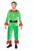 Fantasia de Elfo Adulto Masculino Natalina Peça Única Fantasia de Elfo Vermelho e Verde Traje Festa de Feriado Tema de Natal