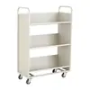 Escalera para alcanzar lugares altos, escalera silenciosa, carretilla de plataforma, carrito para archivos, carrito para libros, escalera móvil de tres niveles, biblioteca de dos niveles