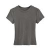 2024 Verão Novo Estilo Europeu e Americano Básico Pescoço Redondo Alto Elástico Slim-Fit Emagrecimento Empilhado T-Shirt de manga curta Mulheres Top Curto