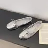 2026 Nuevos Zapatos Planos de Ballet Estilo Coreano con Punta Redonda y Moño Slip-ons Mocasines Bajos para Conducir Zapatos de Abuela con Punta Redonda