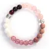 Pulseras Populares Transfronterizas Temu Xiyin Tk Hechas de Seis Tipos de Piedras Naturales como Cuarzo Rosa y Granate, al por Mayor