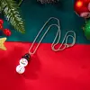 Diseño Creativo Europeo y Americano Colgante de Muñeco de Nieve Blanco Collar Cadena para Suéter de Niñas Navidad Dibujos Animados Lindo Sencillo